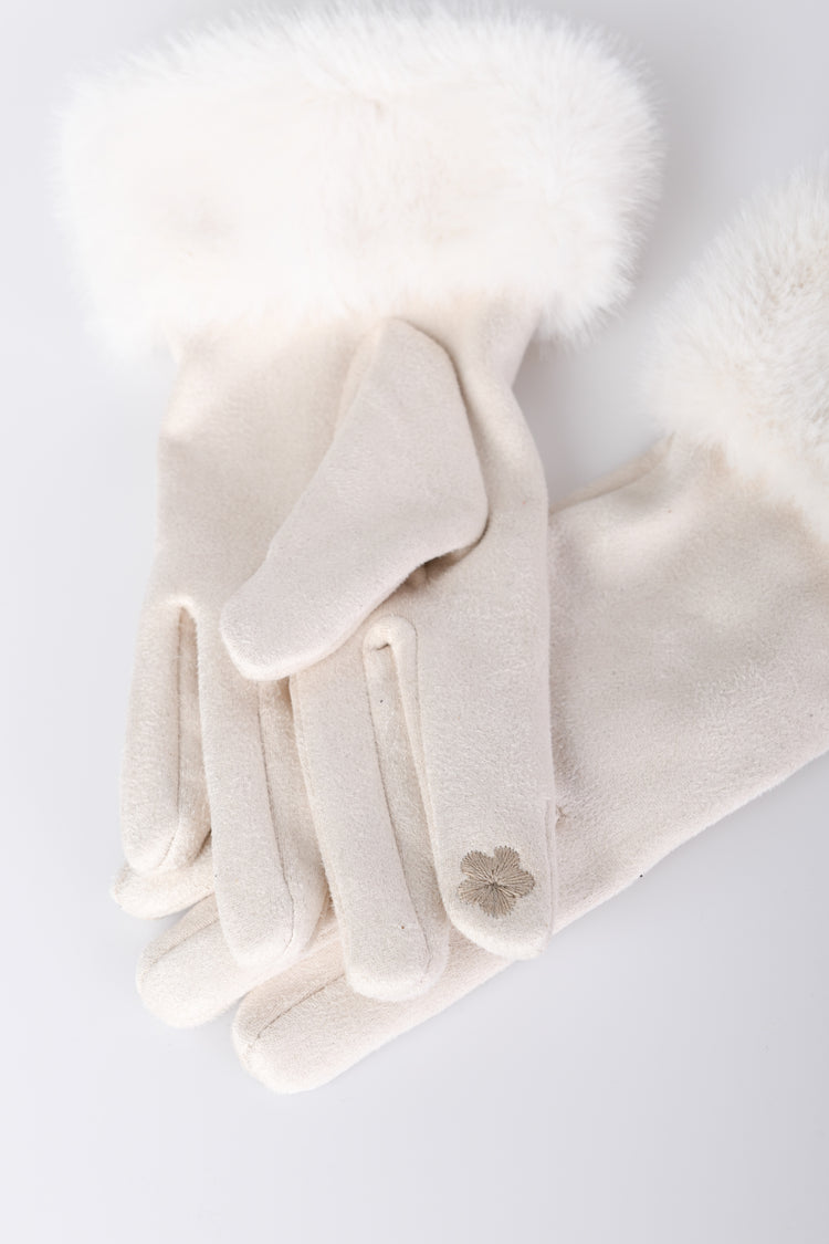 Guanti con polsini in faux fur