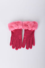 Guanti con polsini in faux fur