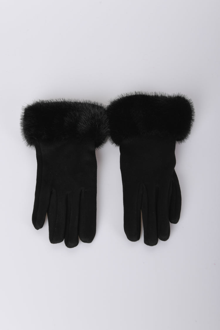 Guanti con polsini in faux fur