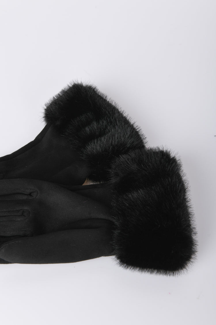 Guanti con polsini in faux fur