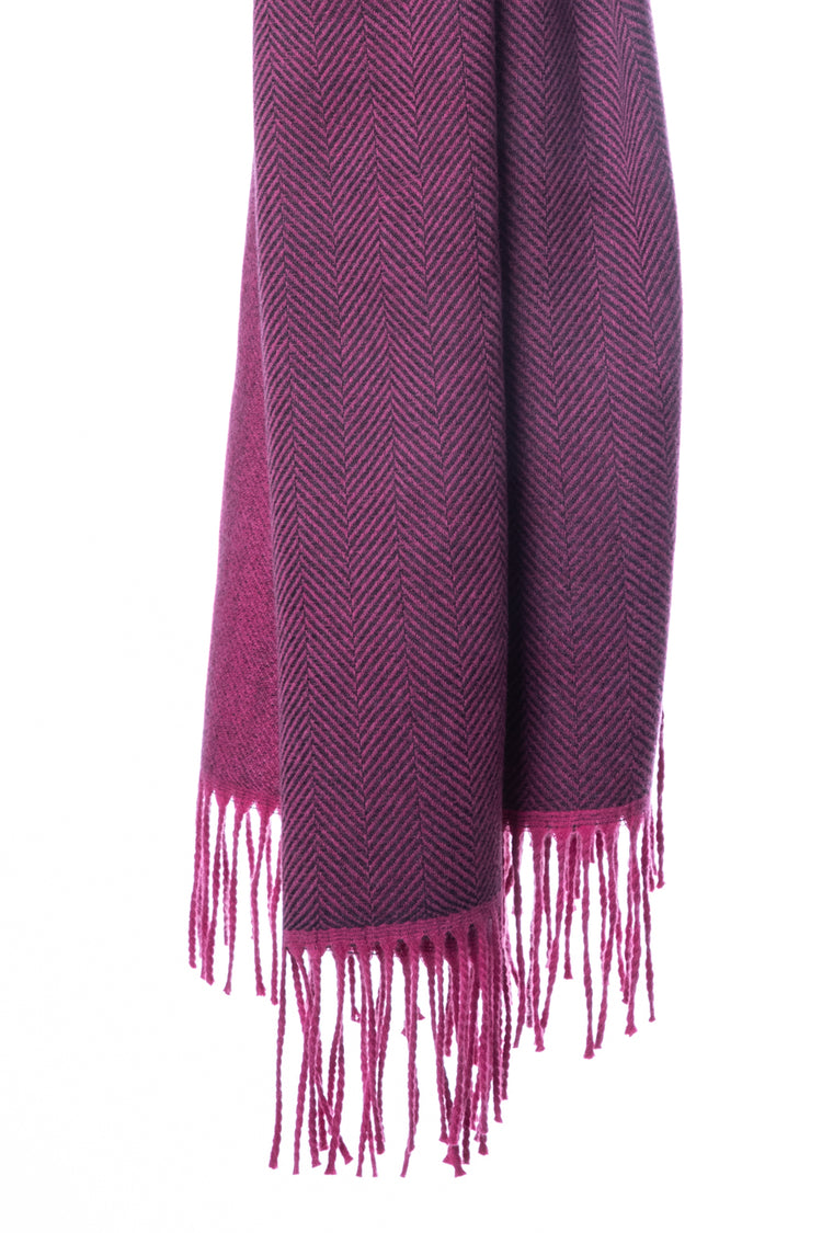 Sciarpa misto viscosa e lana chevron