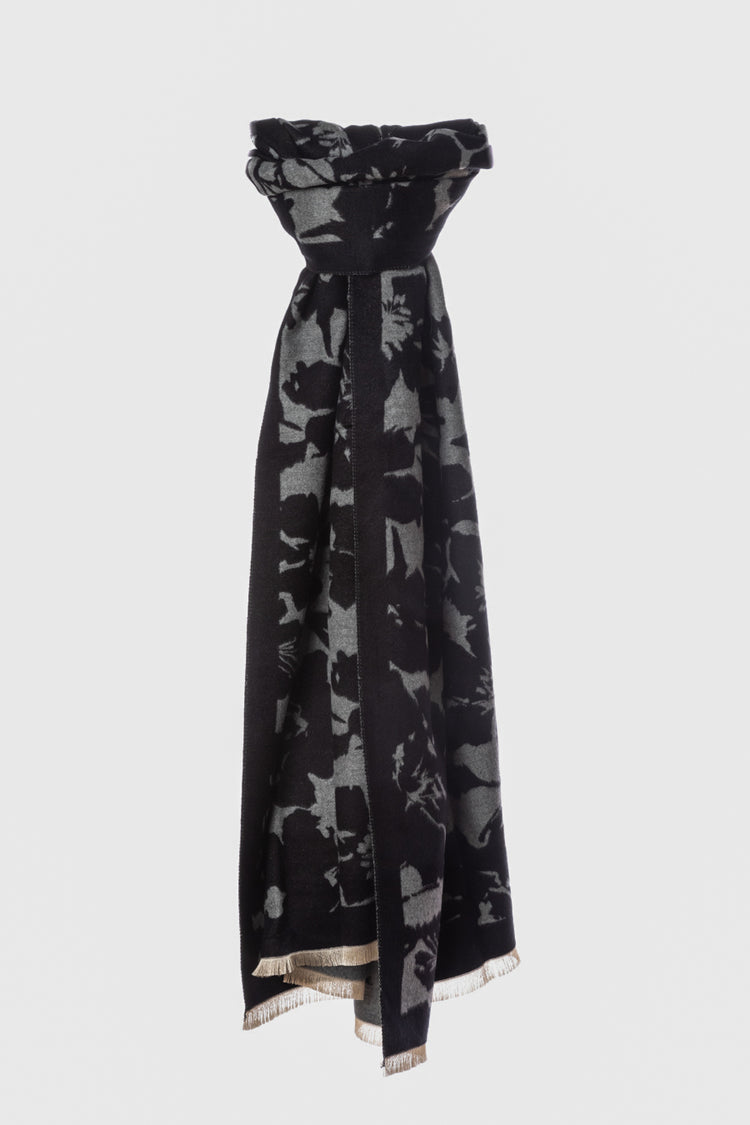 Sciarpa in jacquard floreale