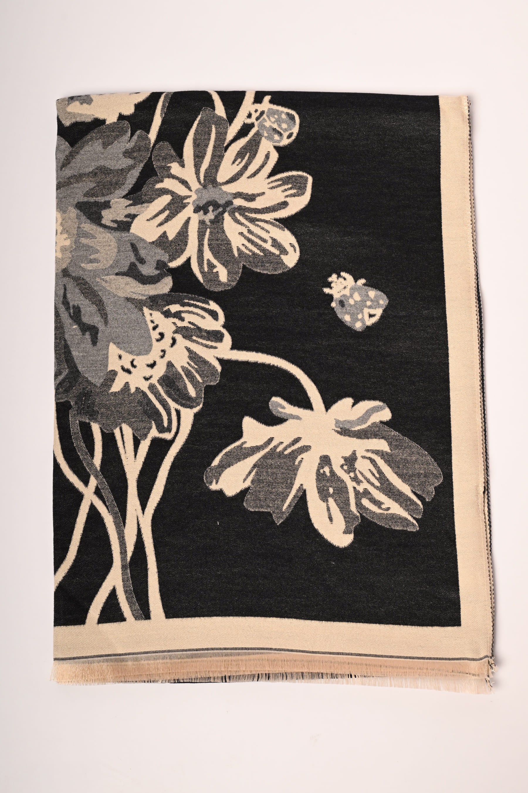 Sciarpa in jacquard macro floreale