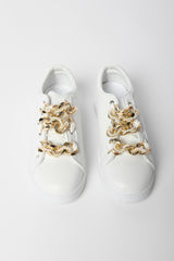 Sneakers con catena e perle