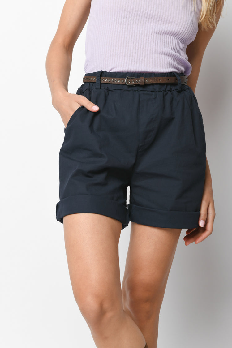 Shorts in cotone con cintura